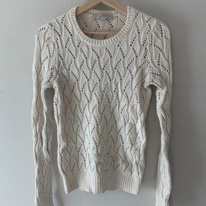 Ann Taylor LOFT Cream Knit Sweater Small